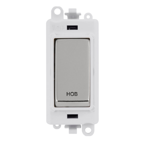 Click Grid Pro GM2018PWCH-HB Double Pole Switch Module White Polished Chrome Hob