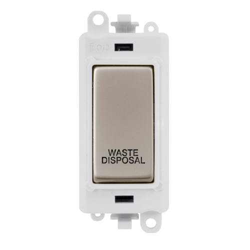 Click Grid Pro GM2018PWPN-WD Double Pole Switch Module White Pearl Nickel Waste Disposal