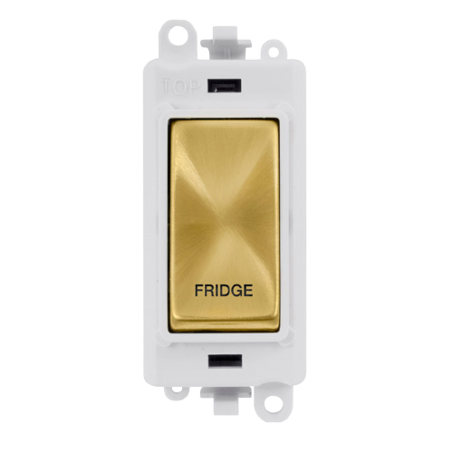 Click Grid Pro GM2018PWSB-FD Double Pole Switch Module White Satin Brass Fridge