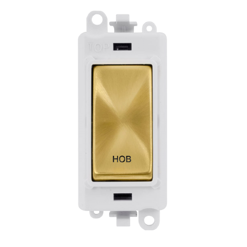 Click Grid Pro GM2018PWSB-HB Double Pole Switch Module White Satin Brass Hob