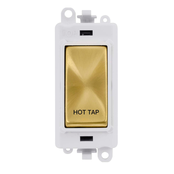 Click Grid Pro GM2018PWSB-HT Double Pole Switch Module White Satin Brass Hot Tap