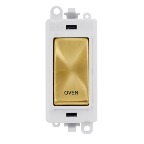 Click Grid Pro GM2018PWSB-OV Double Pole Switch Module White Satin Brass Oven