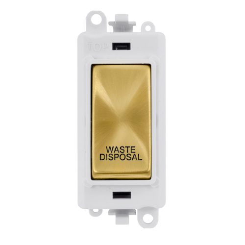 Click Grid Pro GM2018PWSB-WD Double Pole Switch Module White Satin Brass Waste Disposal