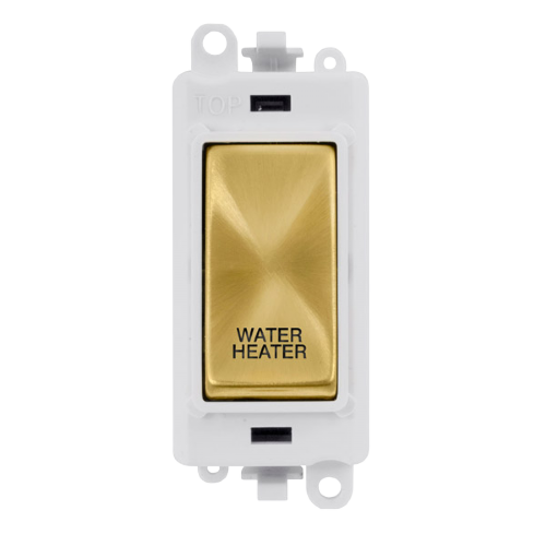 Click Grid Pro GM2018PWSB-WH Double Pole Switch Module White Satin Brass Water Heater