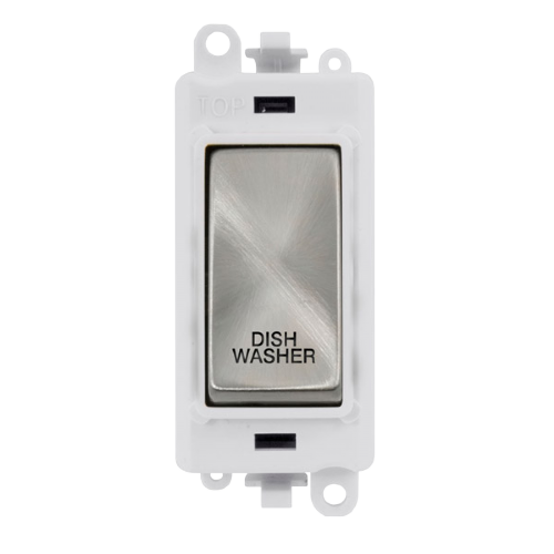 Click Grid Pro GM2018PWSC-DW Double Pole Switch Module White Satin Chrome Dishwasher