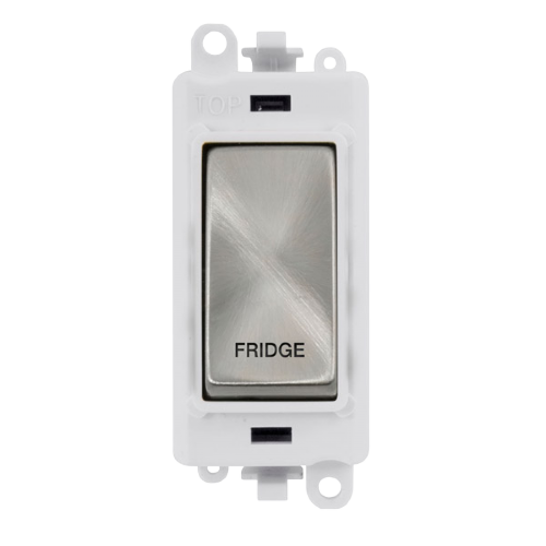 Click Grid Pro GM2018PWSC-FD Double Pole Switch Module White Satin Chrome Fridge