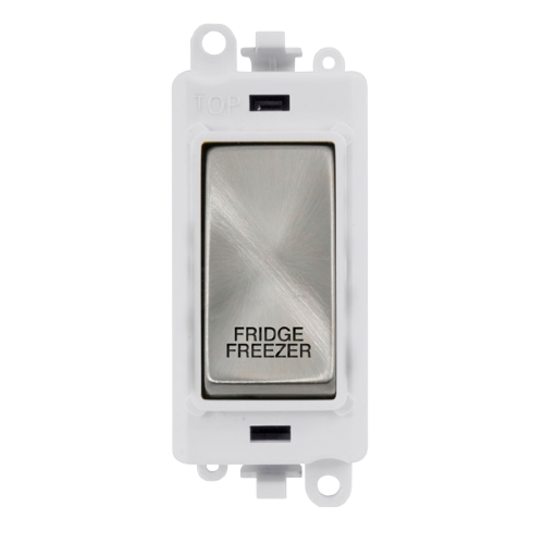Click Grid Pro GM2018PWSC-FF Double Pole Switch Module White Satin Chrome Fridge Freezer