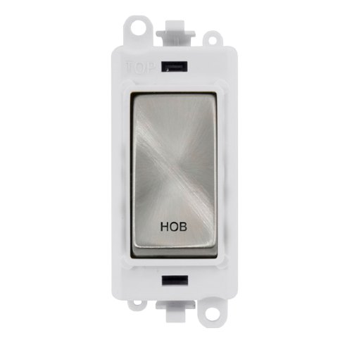 Click Grid Pro GM2018PWSC-HB Double Pole Switch Module White Satin Chrome Hob