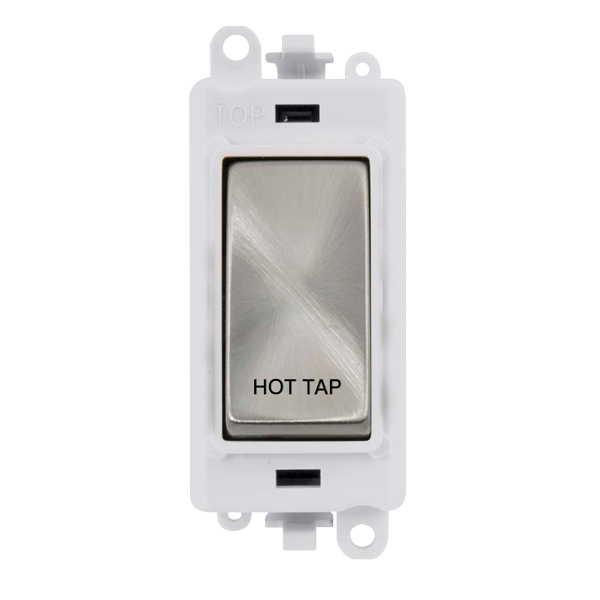 Click Grid Pro GM2018PWSC-HT Double Pole Switch Module White Satin Chrome Hot Tap