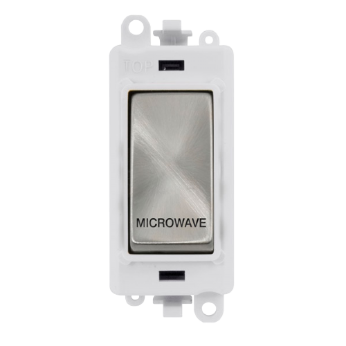 Click Grid Pro GM2018PWSC-MW Double Pole Switch Module White Satin Chrome Microwave