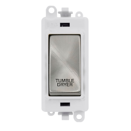 Click Grid Pro GM2018PWSC-TD Double Pole Switch Module White Satin Chrome Tumble Dryer