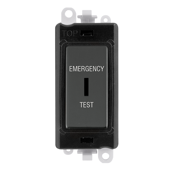 Click Grid Pro GM2046BKBNET Double Pole Key Switch Module "Emergency Test"  Black Black Nickel