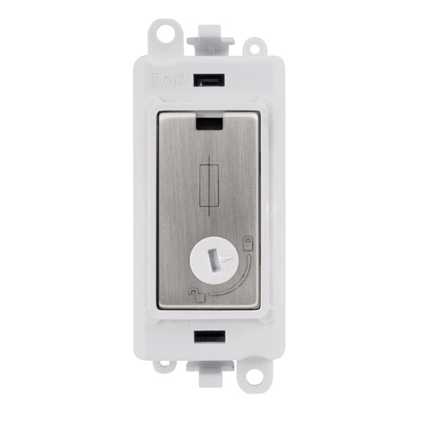Click Grid Pro GM2047-LPWSS 13A Fused Lockable Module White Stainless Steel
