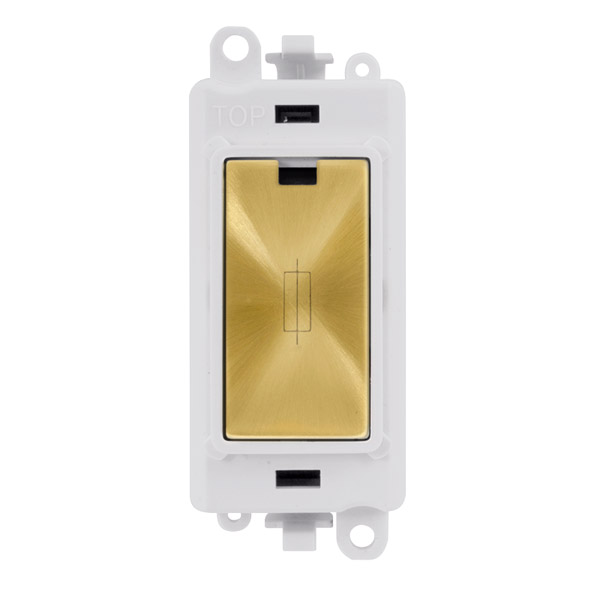 Click Grid Pro GM2047PWSB 13A Fused Module White Satin Brass