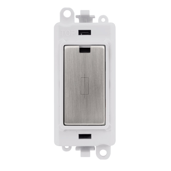 Click Grid Pro GM2047PWSS 13A Fused Module White Stainless Steel