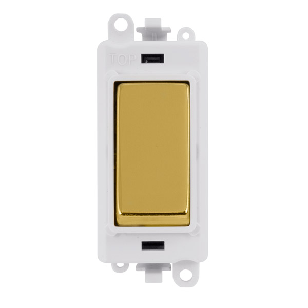 Click Grid Pro GM2075PWBR 3 Position Retractive Switch Module White Polished Brass