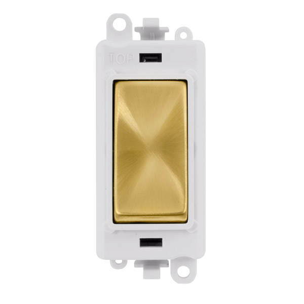 Click Grid Pro GM2075PWSB 3 Position Retractive Switch Module White Satin Brass