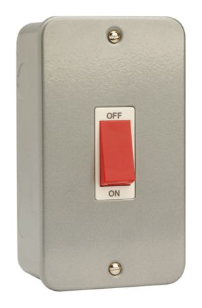 Click Metal Clad 2 Gang 45A Vertical Double Pole Switch CL202