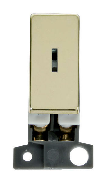Click MiniGrid MD003BR Polished Brass 2 Way Keyswitch Module