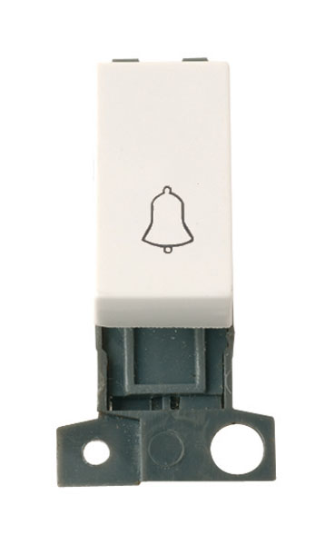 Click MiniGrid MD005PW Polar White 1 Way Retractive Switch Module "Bell"