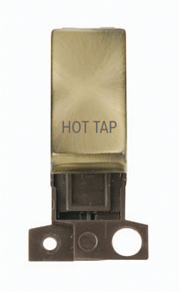 Click MiniGrid MD018ABHT Antique Brass 13A Double Pole Hot Tap Switch Module 
