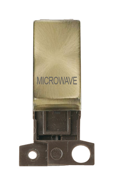 Click MiniGrid MD018ABMW Antique Brass 13A Double Pole Microwave Switch Module 