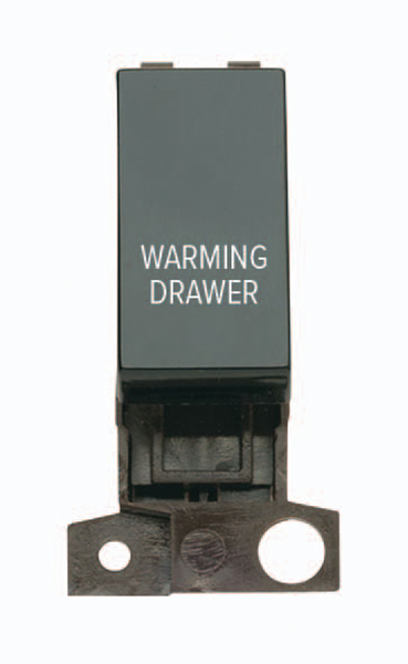 Click MiniGrid MD018BKWDR Black 13A Double Pole Warming Drawer Switch Module