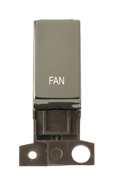 Click MiniGrid MD018BNFN Black Nickel 13A Double Pole Fan Switch Module