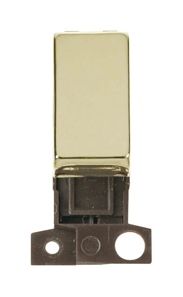 Click MiniGrid MD018BR Polished Brass 13A Double Pole Switch Module