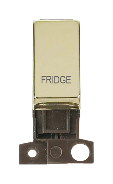 Click MiniGrid MD018BRFD Polished Brass 13A Double Pole Fridge Switch Module