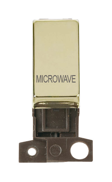 Click MiniGrid MD018BRMW Polished Brass 13A Double Pole Microwave Switch Module