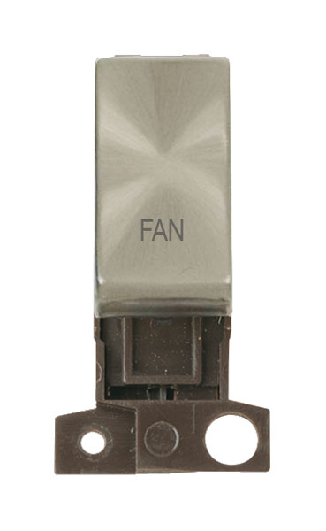 Click MiniGrid MD018BSFN Brushed Steel 13A Double Pole Fan Switch Module