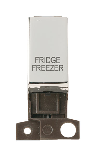 Click MiniGrid MD018CHFF Polished Chrome 13A Double Pole Fridge Freezer Switch Module 