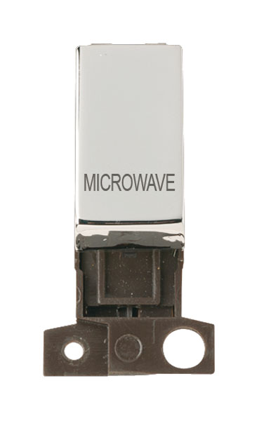 Click MiniGrid MD018CHMW Polished Chrome 13A Double Pole Microwave Switch Module 