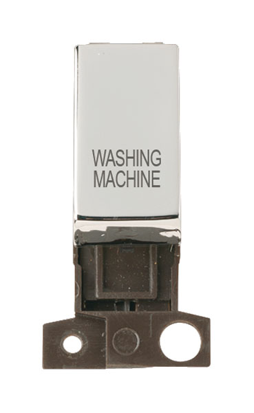 Click MiniGrid MD018CHWM Polished Chrome 13A Double Pole Washing Machine Switch Module 