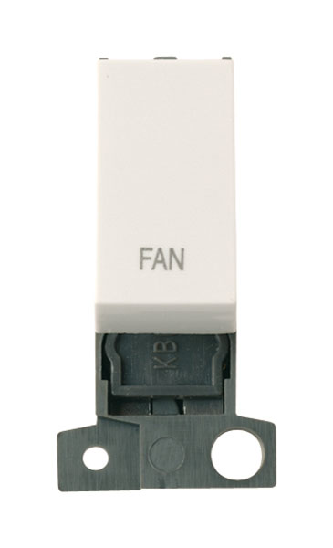 Click MiniGrid MD018PWFN Polar White 13A Double Pole Fan Switch Module