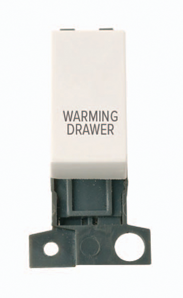 Click MiniGrid MD018PWWDR Polar White 13A Double Pole Warming Drawer Switch Module
