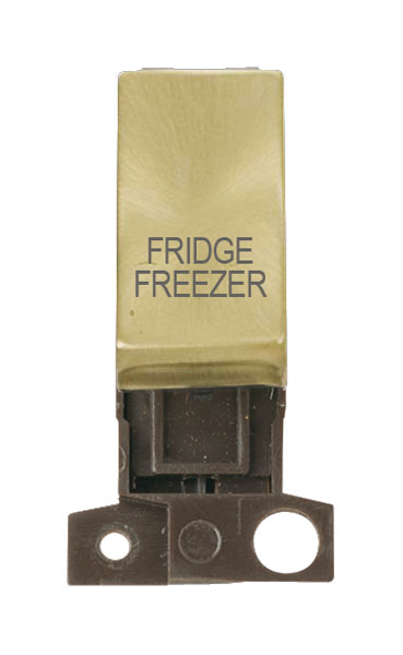 Click MiniGrid MD018SBFF Satin Brass 13A Double Pole Fridge Freezer Switch Module