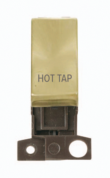 Click MiniGrid MD018SBHT Satin Brass 13A Double Pole Hot Tap Switch Module