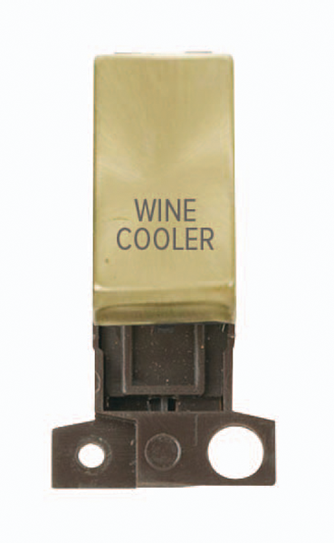 Click MiniGrid MD018SBWC Satin Brass 13A Double Pole Wine Cooler Switch Module