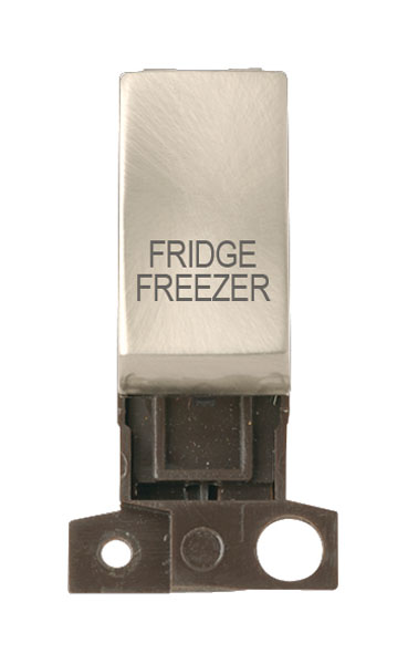 Click MiniGrid MD018SCFF Satin Chrome 13A Double Pole Fridge Freezer Switch Module 