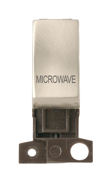 Click MiniGrid MD018SCDW Satin Chrome 13A Double Pole Microwave Switch Module 