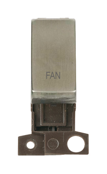 Click MiniGrid MD018SSFN Stainless Steel 13A Double Pole Fan Switch Module