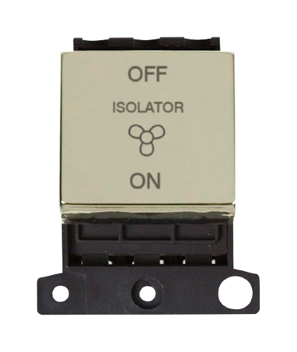 Click MiniGrid MD020BR Polished Brass 10A 3 Pole Fan Isolator Switch Module