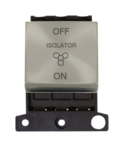 Click MiniGrid MD020SC Satin Chrome 10A 3 Pole Fan Isolator Switch Module