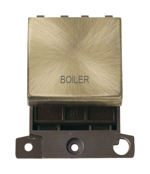 Click MiniGrid MD022ABBL Antique Brass 20A Double Pole Boiler Switch Module
