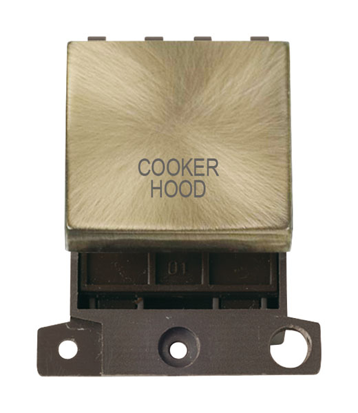 Click MiniGrid MD022ABCH Antique Brass 20A Double Pole Cooker Hood Switch Module