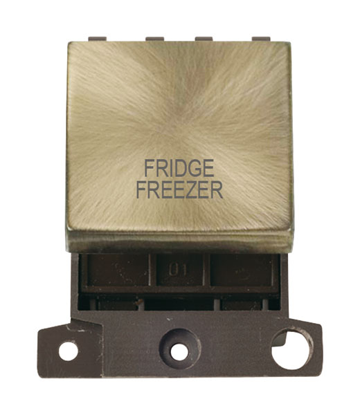 Click MiniGrid MD022ABFF Antique Brass 20A Double Pole Fridge Freezer Switch Module