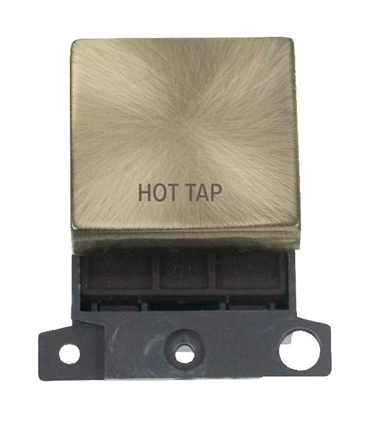 Click MiniGrid MD022ABHT Antique Brass 20A Double Pole Hot Tap Switch Module