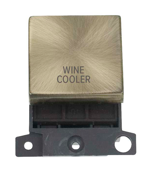Click MiniGrid MD022ABWC Antique Brass 20A Double Pole Wine Cooler Switch Module